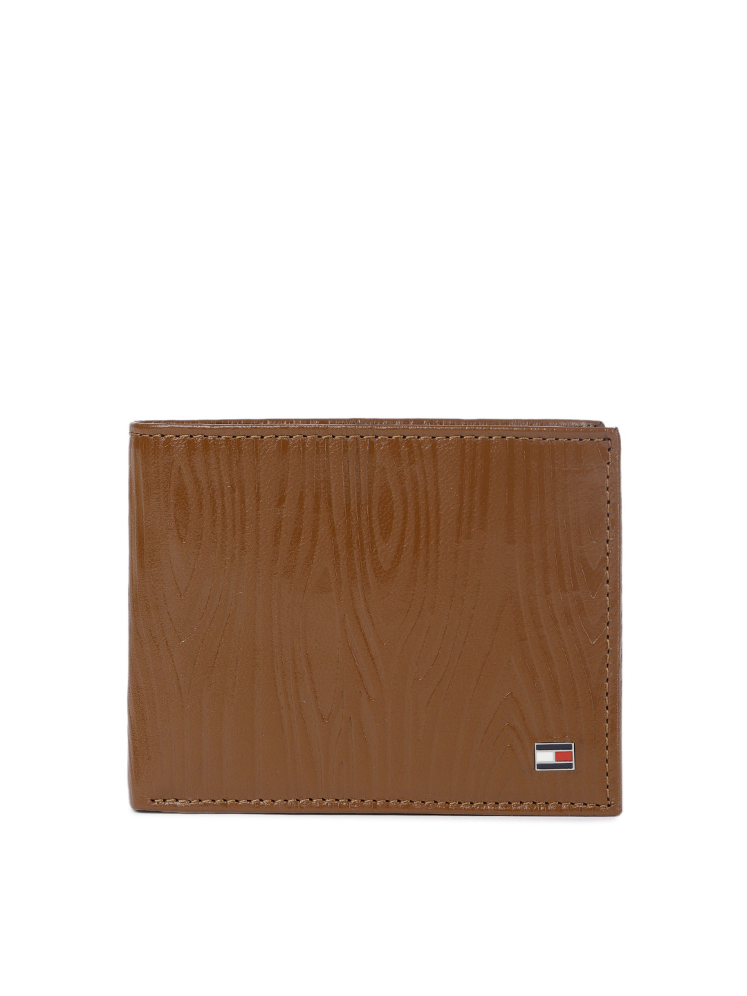 

Tommy Hilfiger Men Tan Textured Genuine Leather Two Fold Wallet