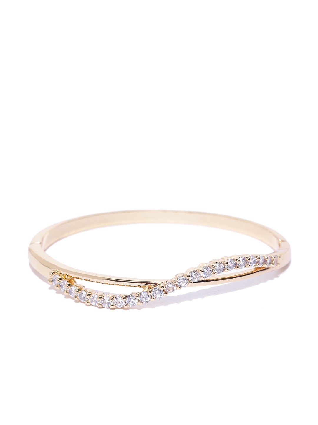 

Carlton London Gold-Plated CZ Studded Bangle-Style Bracelet