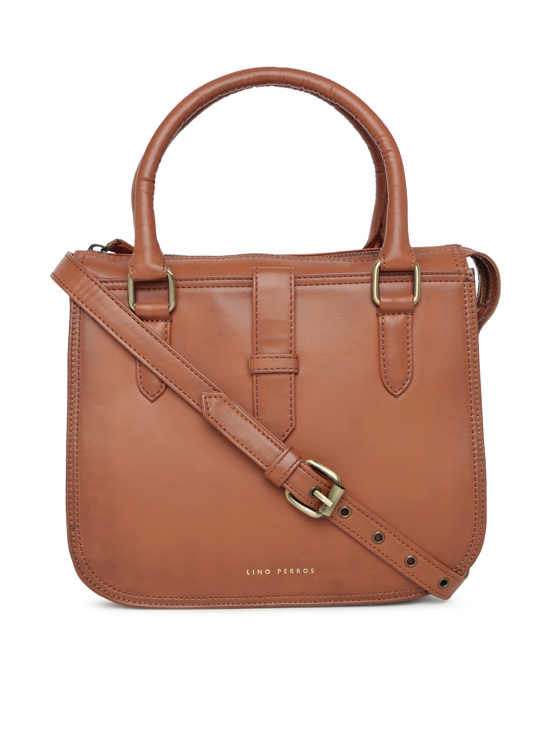 

Lino Perros Brown Solid Handheld Bag