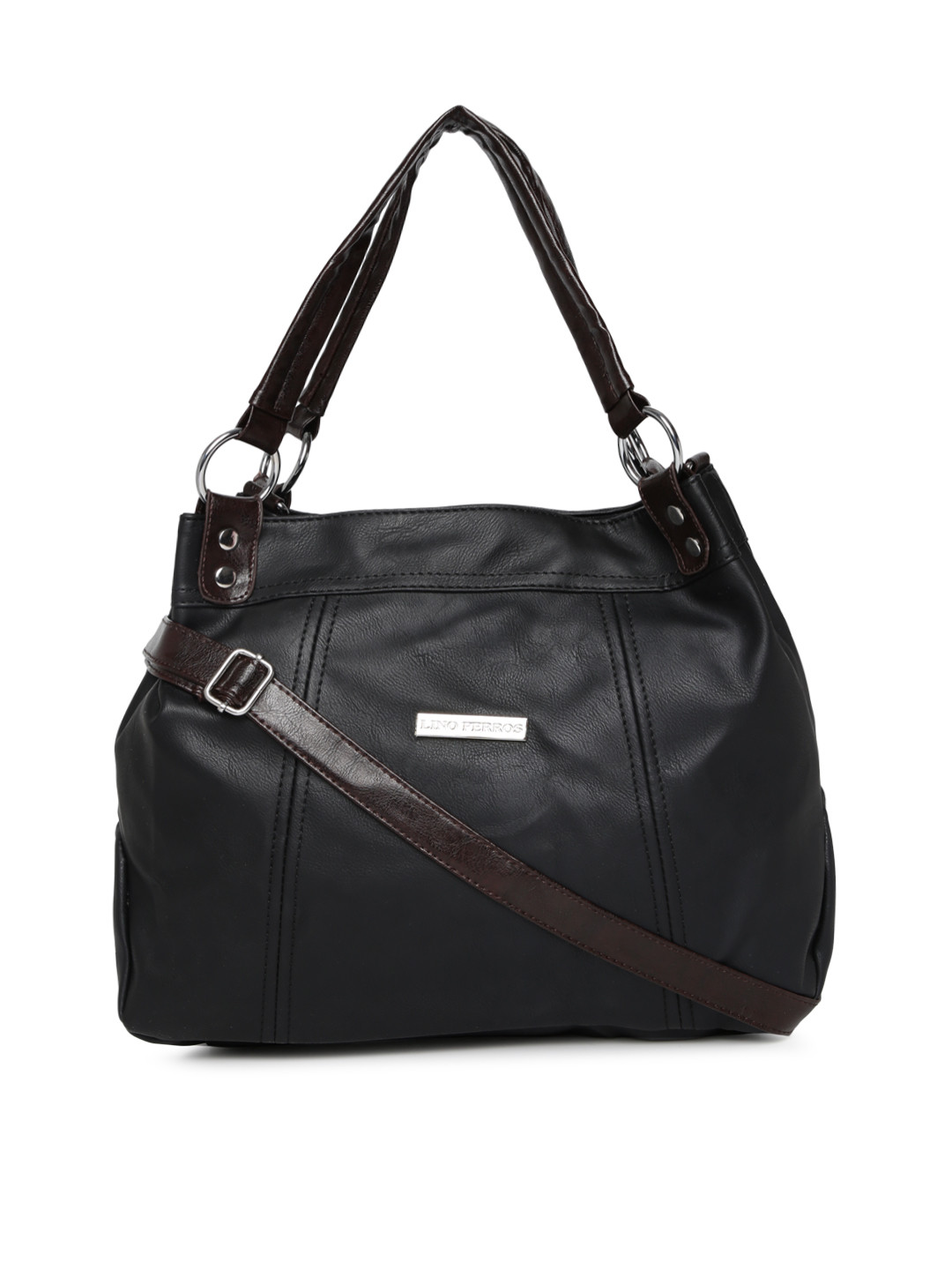 

Lino Perros Black Solid Handheld Bag