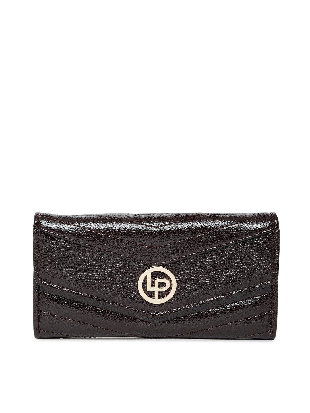 

Lino Perros Women Brown Textured Three Fold Wallet