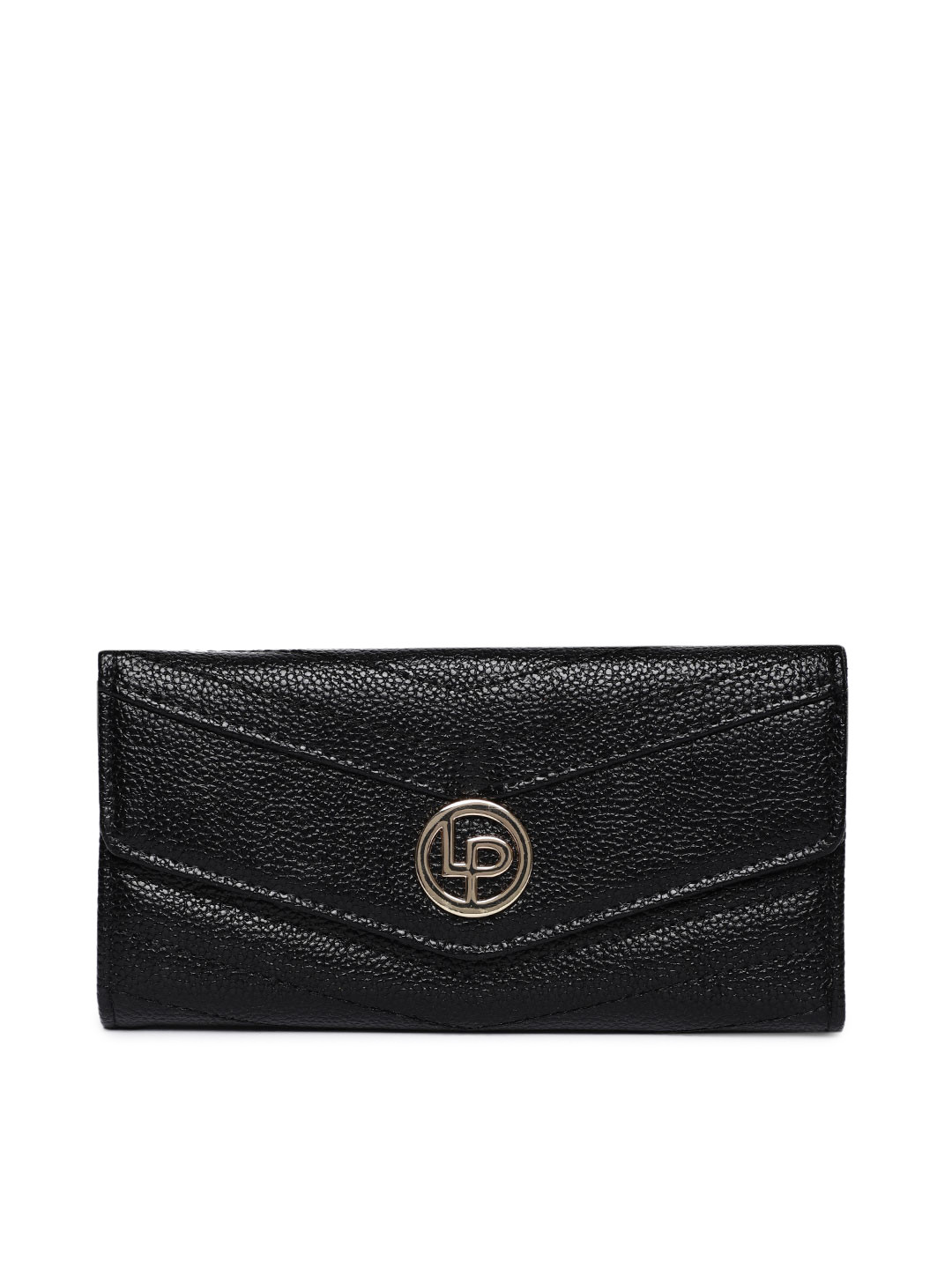 

Lino Perros Women Black Solid Three Fold Wallet