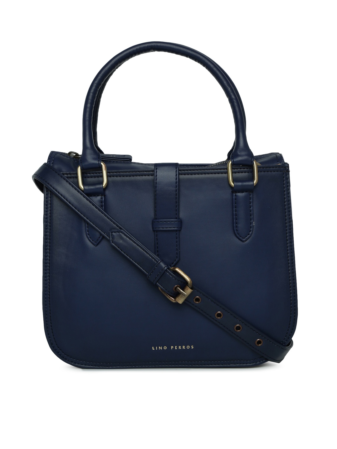 

Lino Perros Blue Solid Handheld Bag