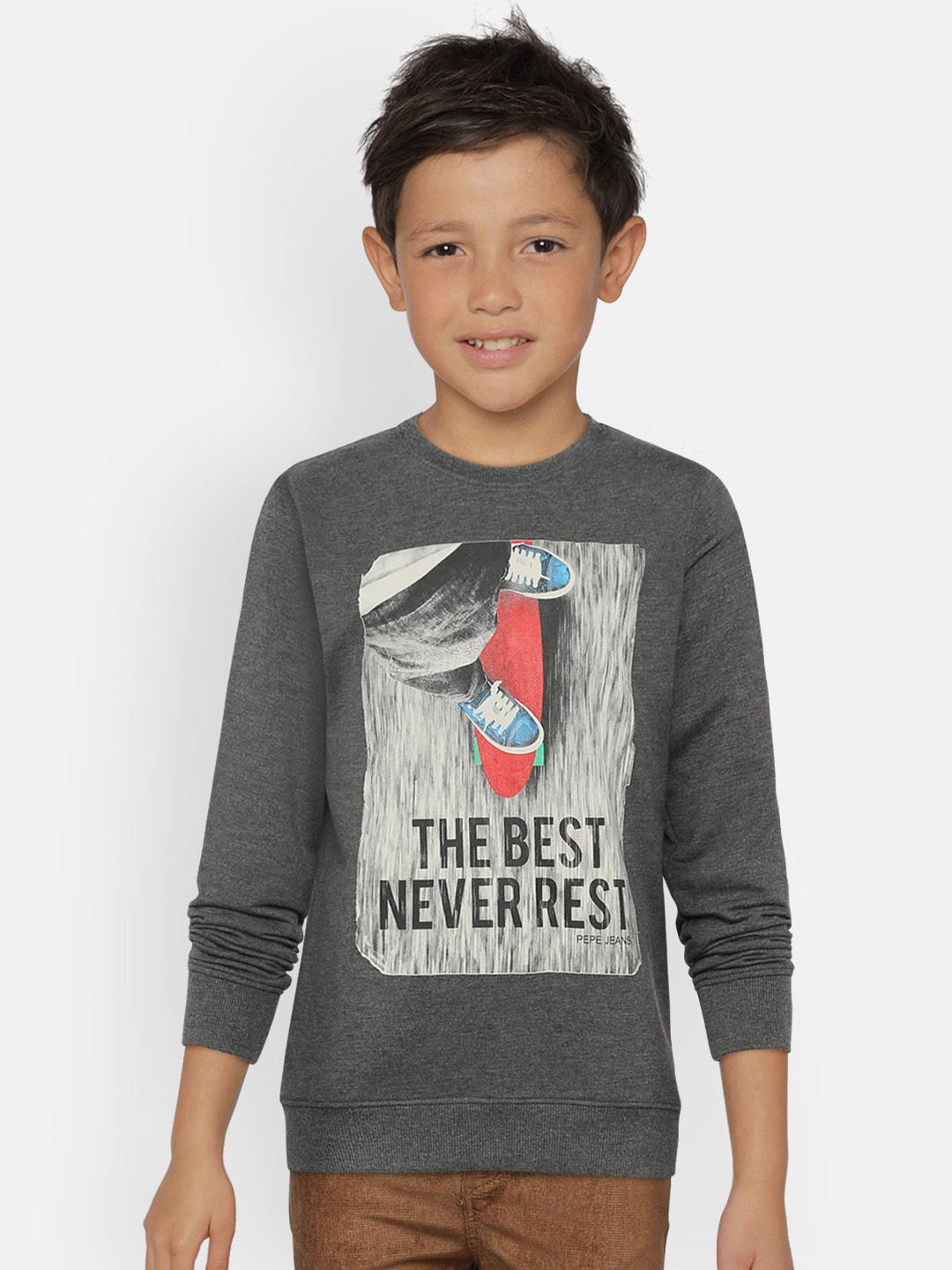 

Pepe Jeans Boys Grey Printed Sweatshirt