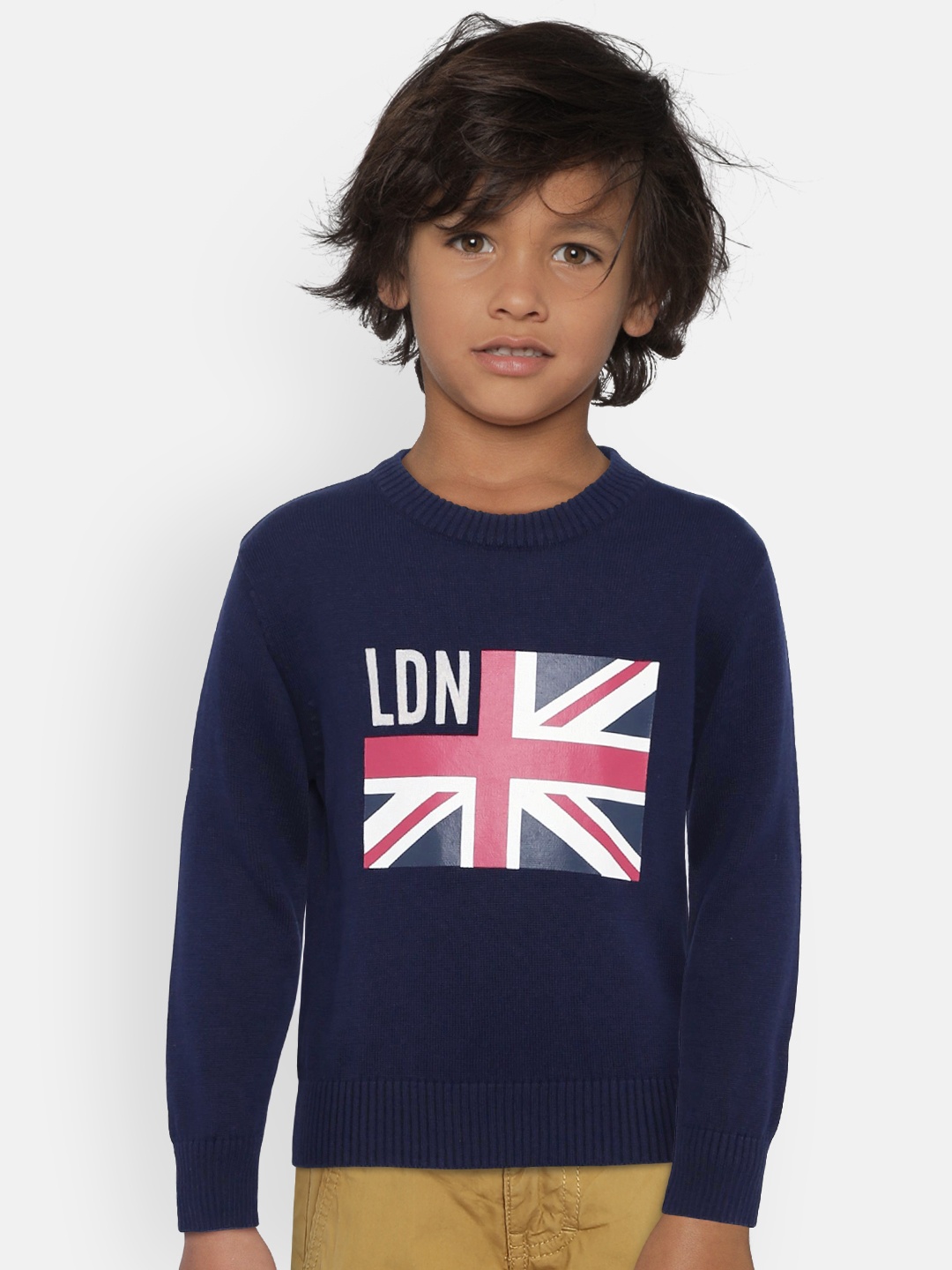 

Pepe Jeans Boys Navy Blue Printed Sweater