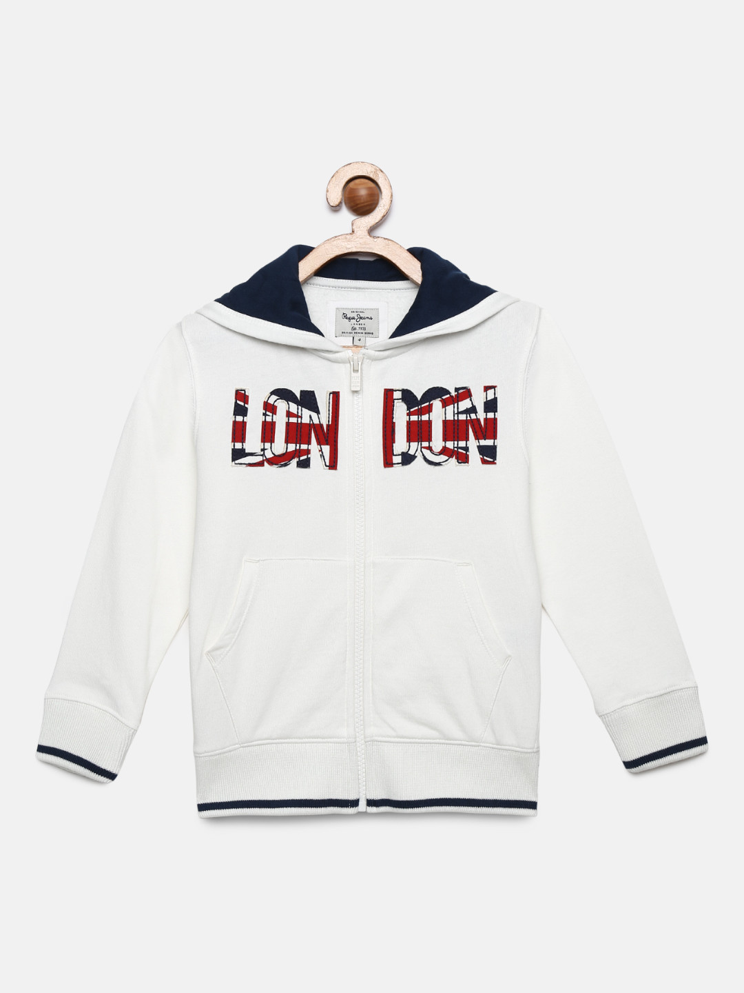 

Pepe Jeans Boys Off-White Applique Hooded Sweatshirt