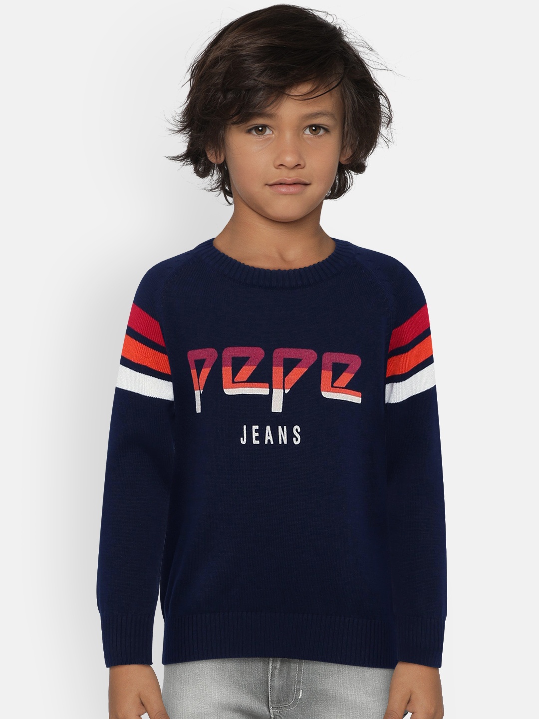 

Pepe Jeans Boys Navy Blue Printed Sweater