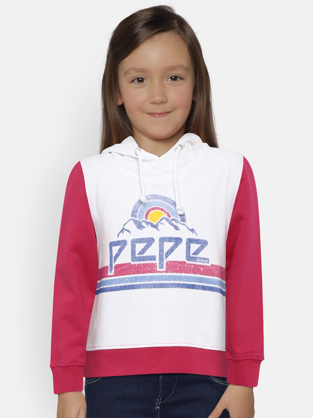 

Pepe Jeans Girls White Printed Hooded Sweatshirt