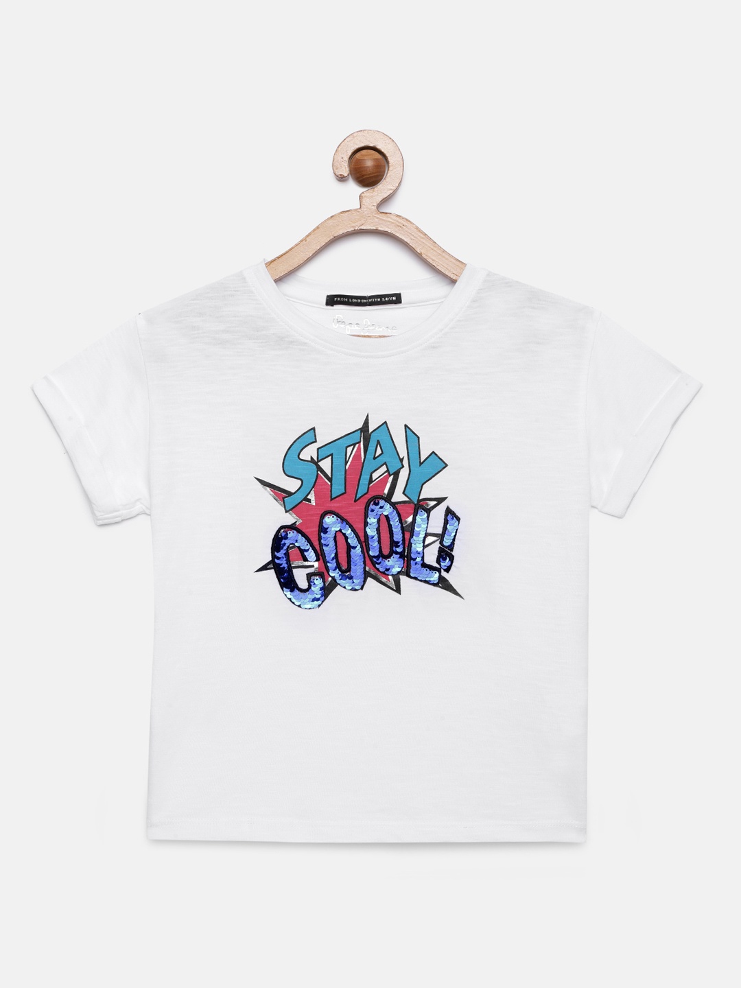 

Pepe Jeans Girls White Printed Round Neck T-shirt