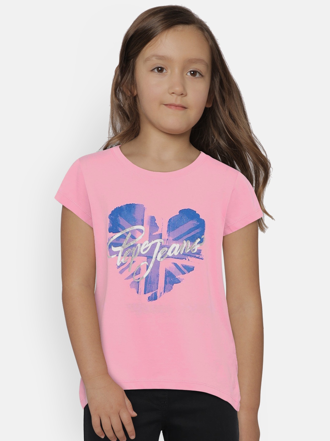 

Pepe Jeans Girls Pink Printed Round Neck T-shirt