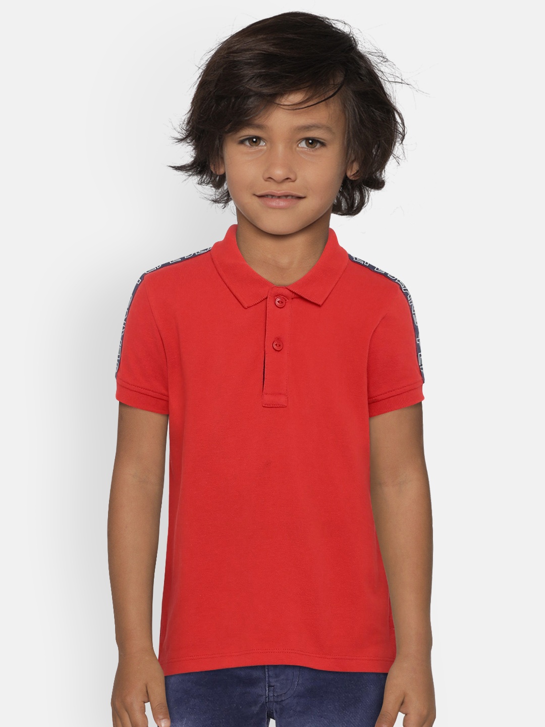 

Pepe Jeans Boys Red Solid Polo Collar T-shirt