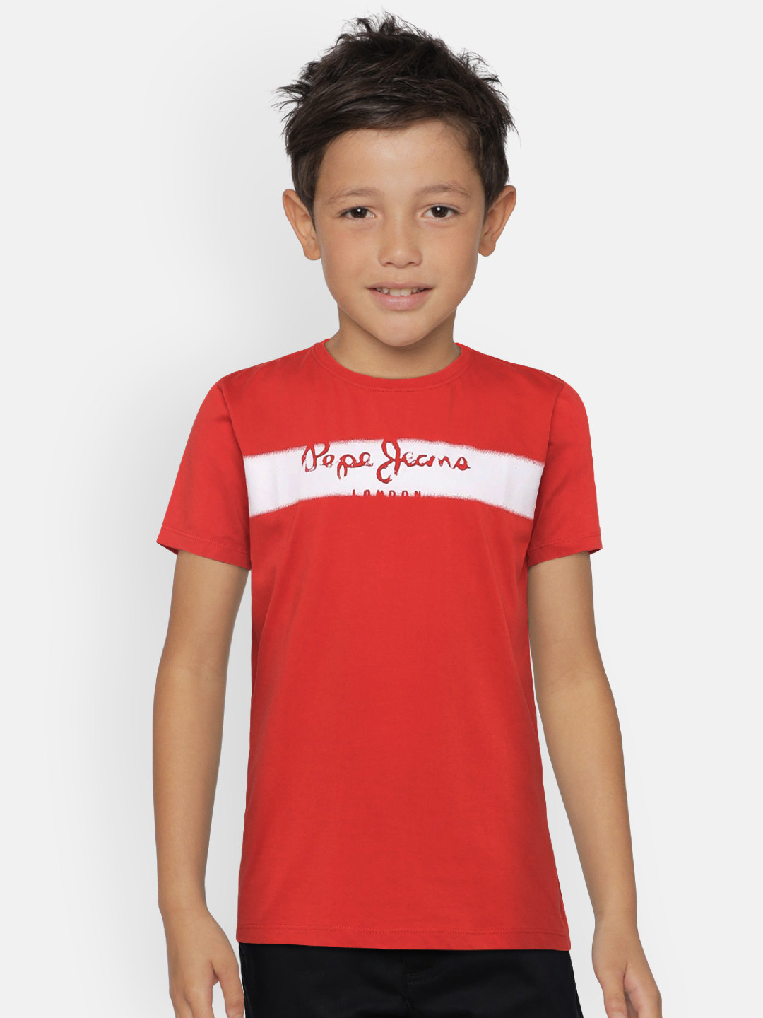 

Pepe Jeans Boys Red Printed Round Neck T-shirt