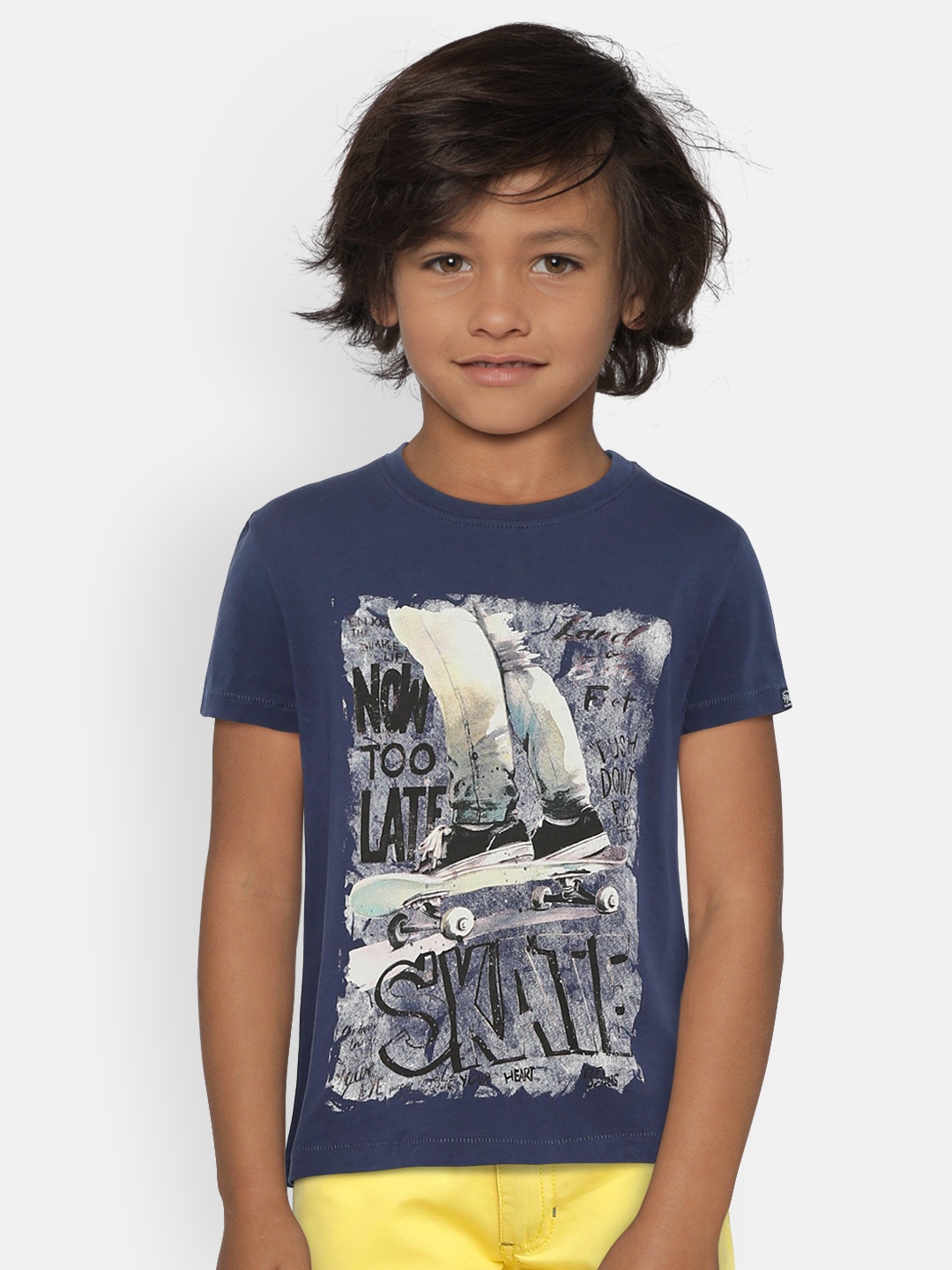 

Pepe Jeans Boys Navy Blue Printed Round Neck T-shirt