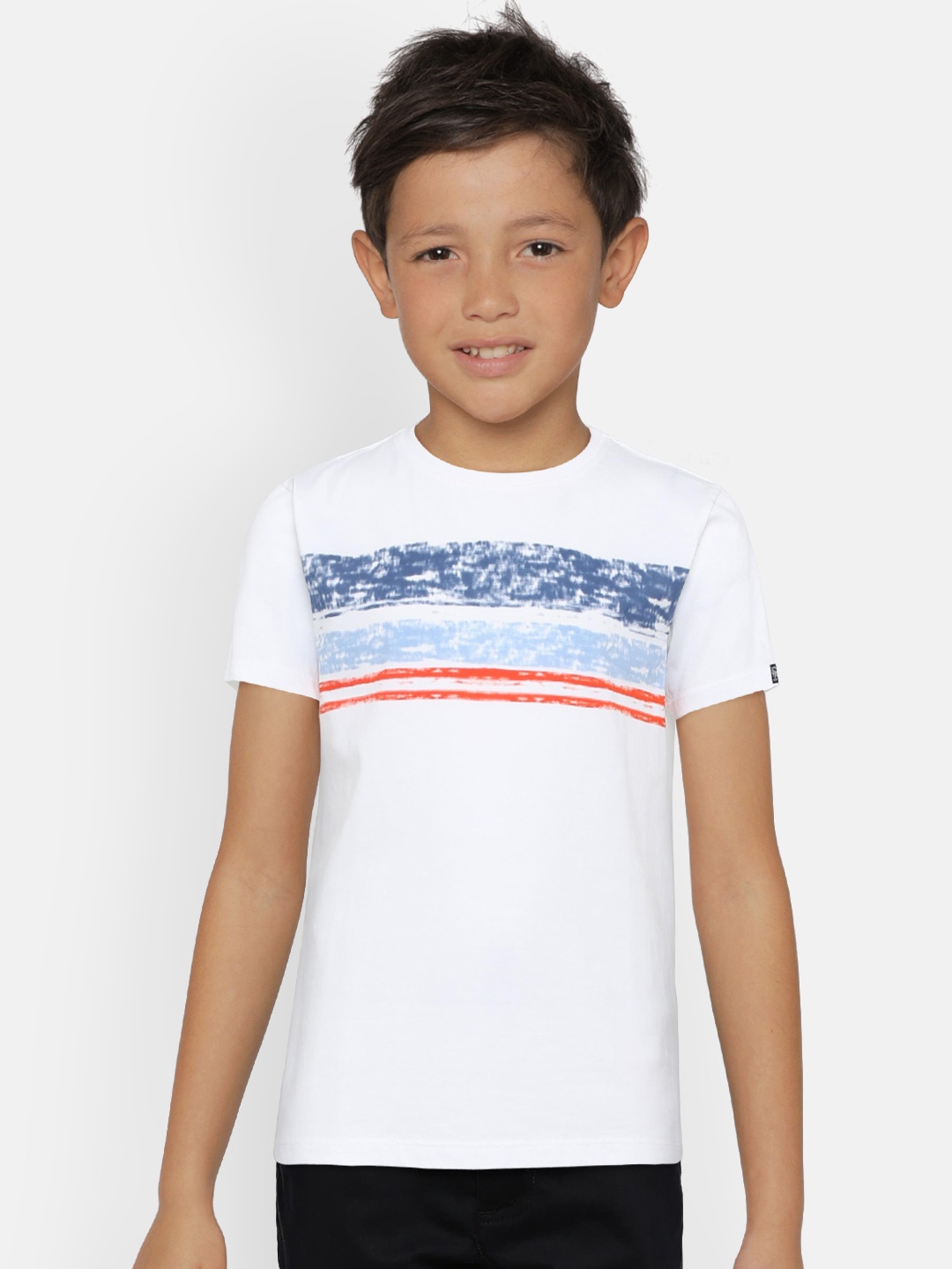 

Pepe Jeans Boys White Striped Round Neck T-shirt