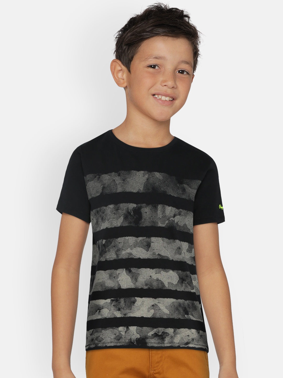 

Pepe Jeans Boys Black Printed Round Neck T-shirt