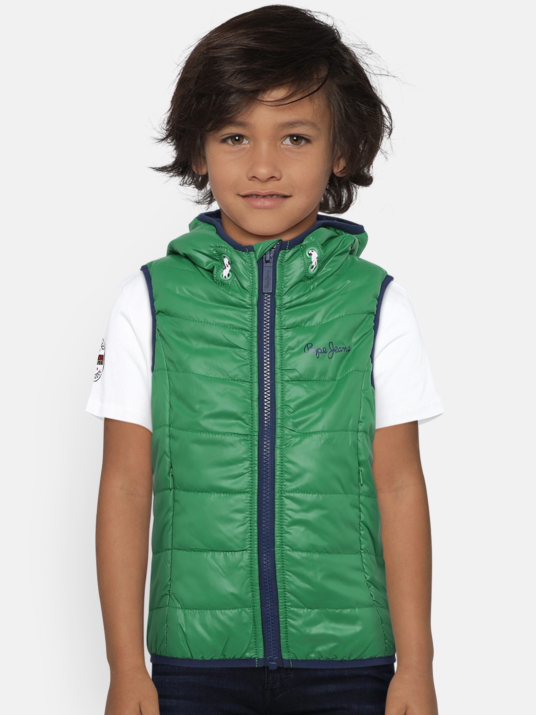 

Pepe Jeans Boys Green Solid Padded Jacket