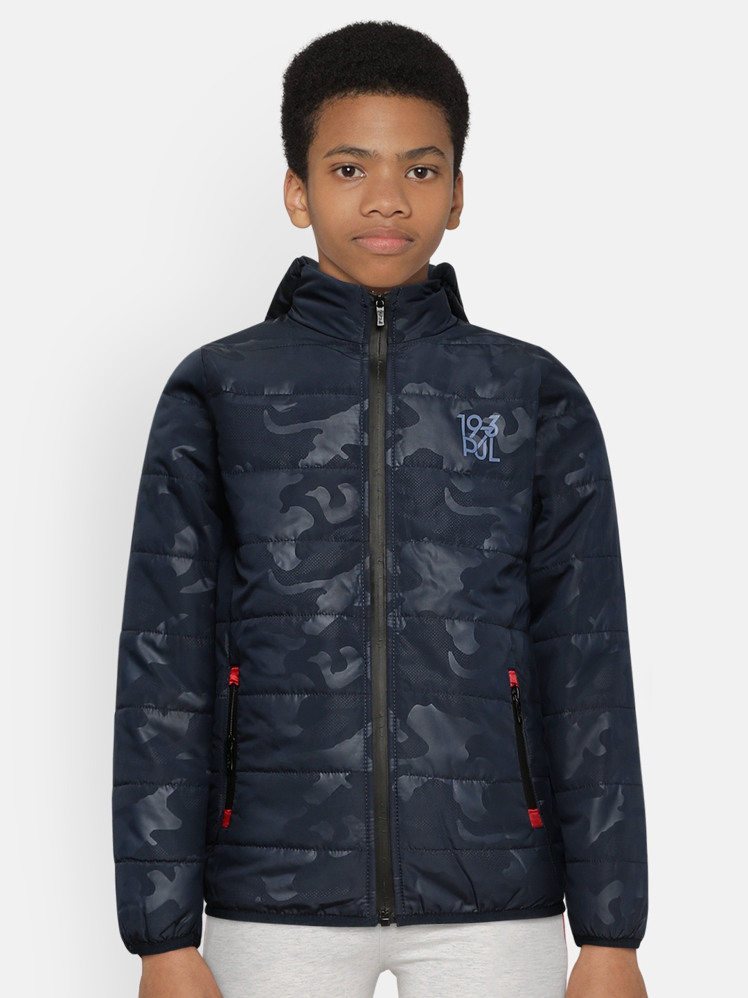 

Pepe Jeans Boys Navy Blue Cyclone Jr Ip Camouflage Padded Detachable Hood Jacket