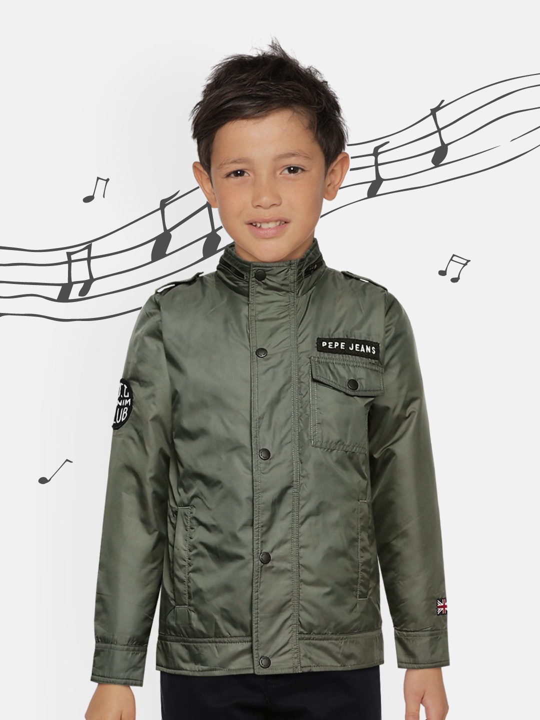 

Pepe Jeans Boys Olive Green Renfro Ip Padded Jacket