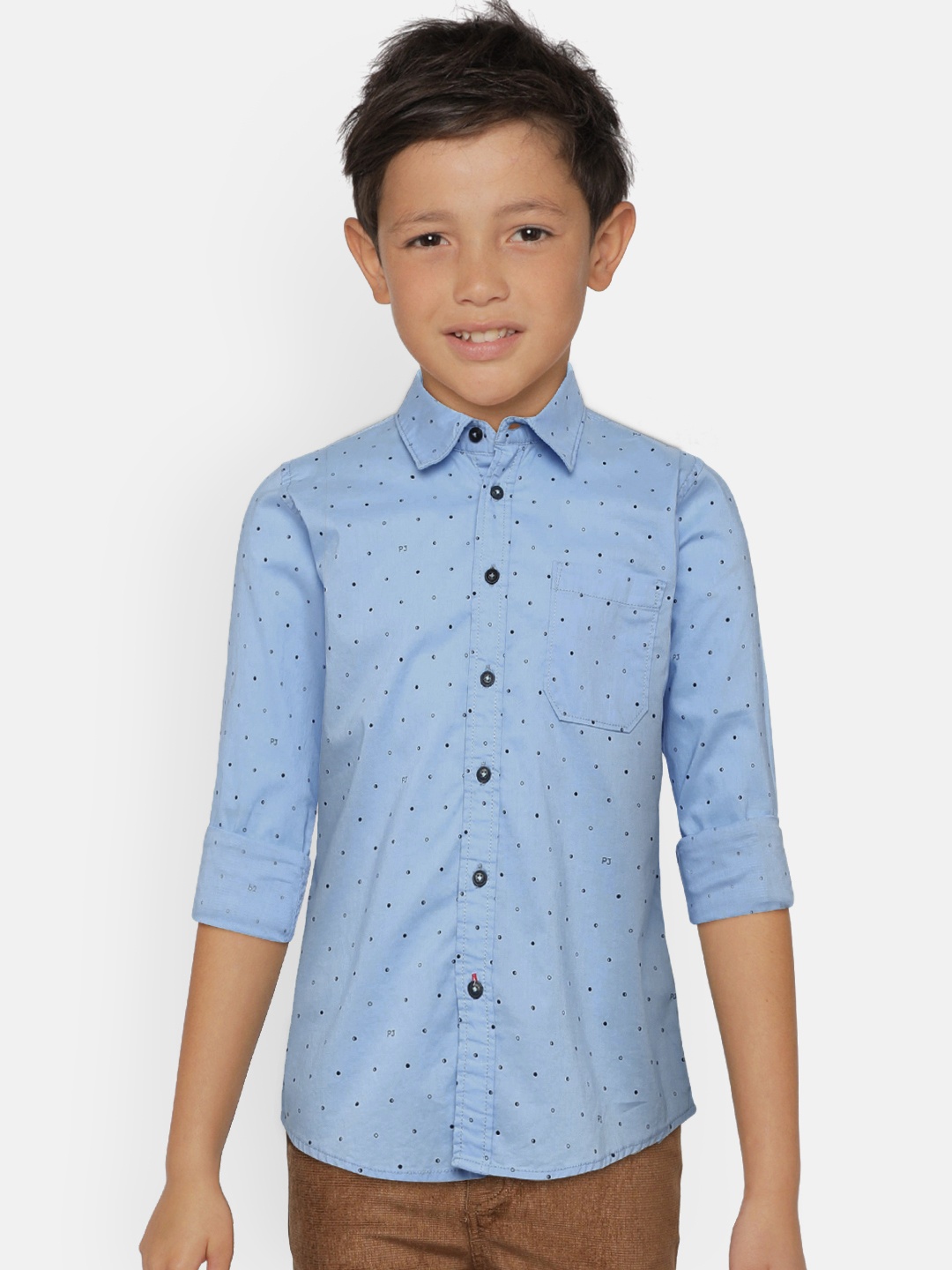 

Pepe Jeans Boys Blue Regular Fit Printed Casual Shirt