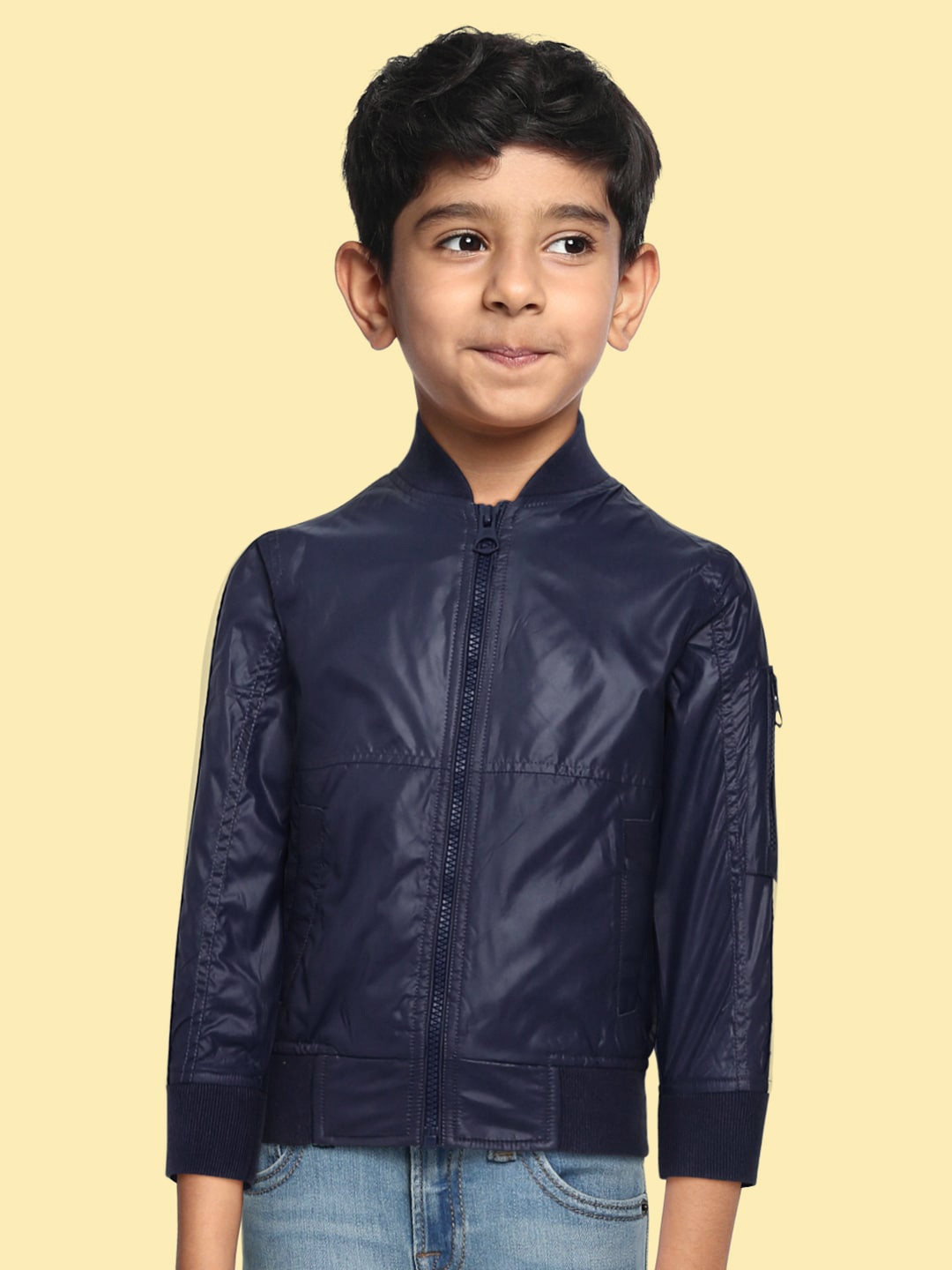 

Pepe Jeans Boys Navy Blue Buckshot Jr Ip Bomber Jacket
