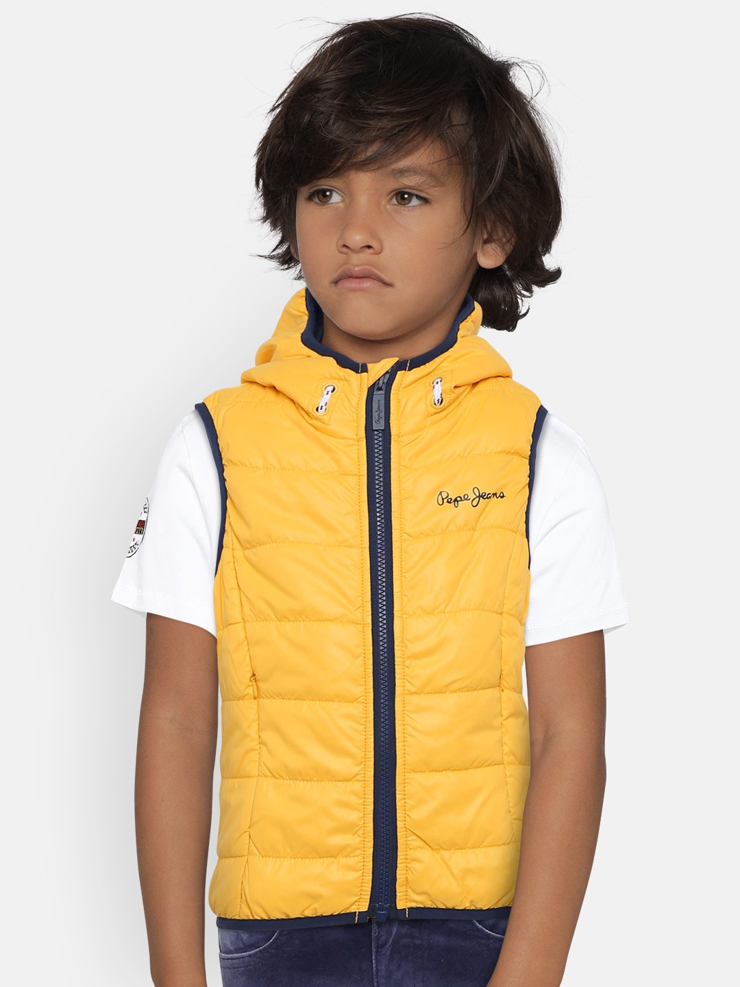 

Pepe Jeans Boys Yellow Solid Padded Jacket