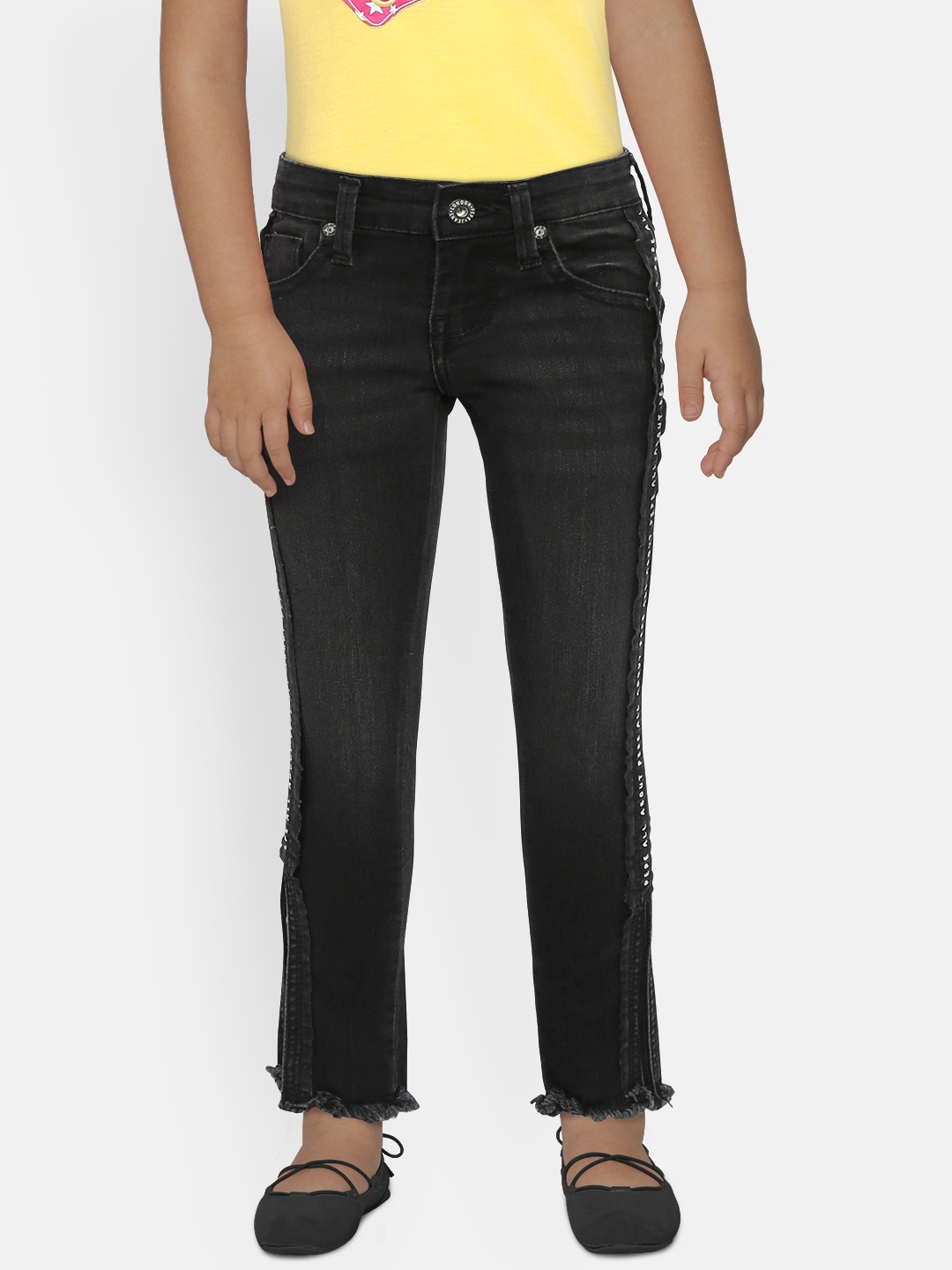 

Pepe Jeans Girls Black Skinny Fit Mid-Rise Clean Look Stretchable Jeans