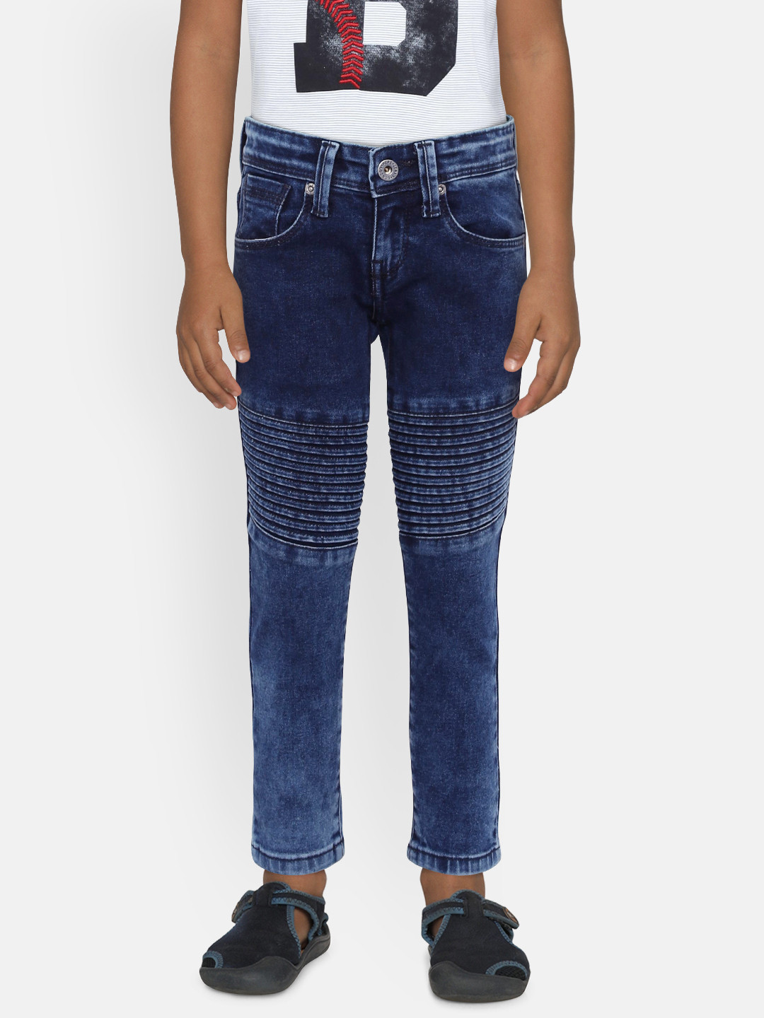 

Pepe Jeans Boys Blue Slim Fit Mid-Rise Clean Look Stretchable Jeans