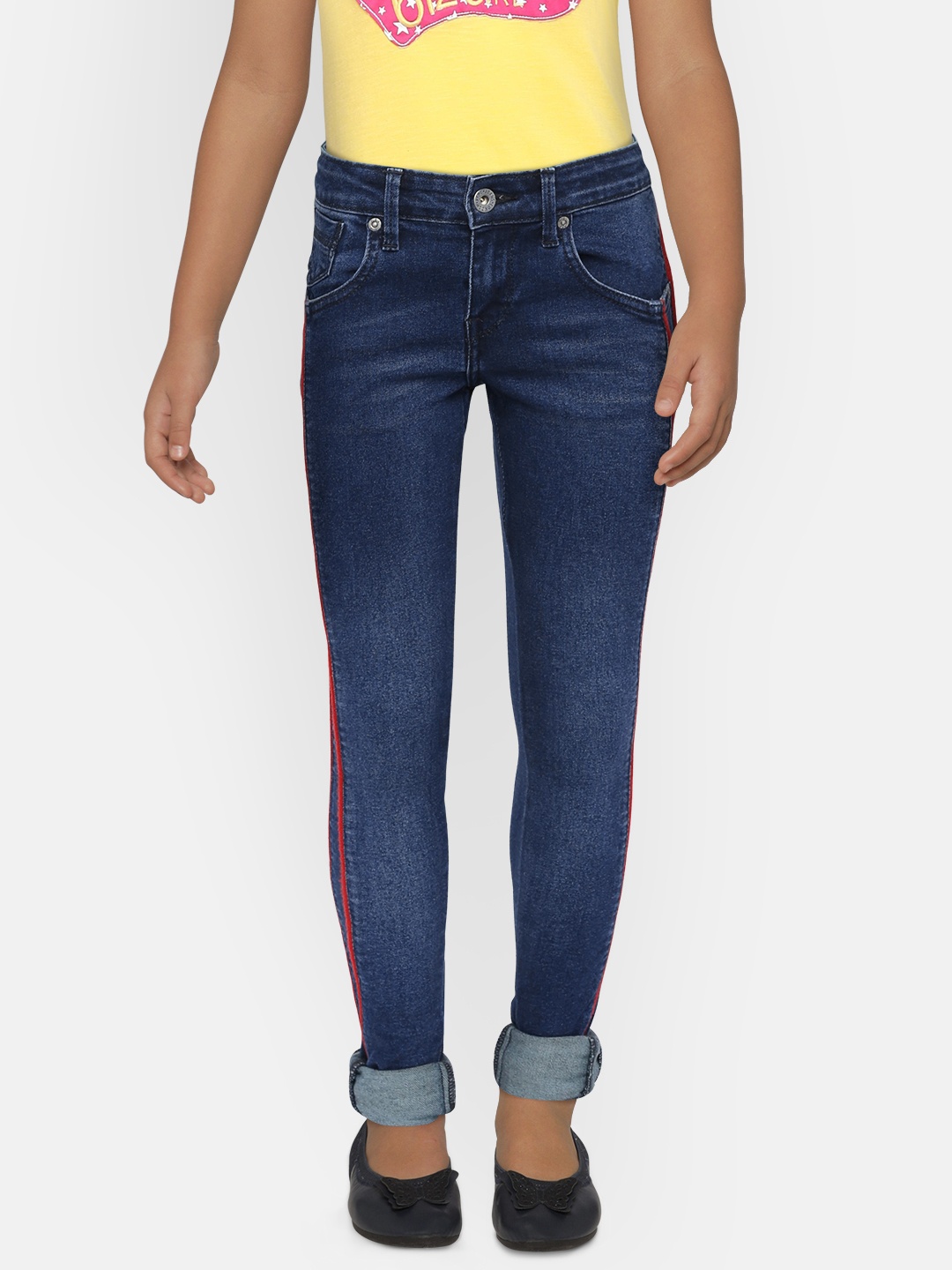 

Pepe Jeans Girls Blue Skinny Fit Mid-Rise Clean Look Jeans