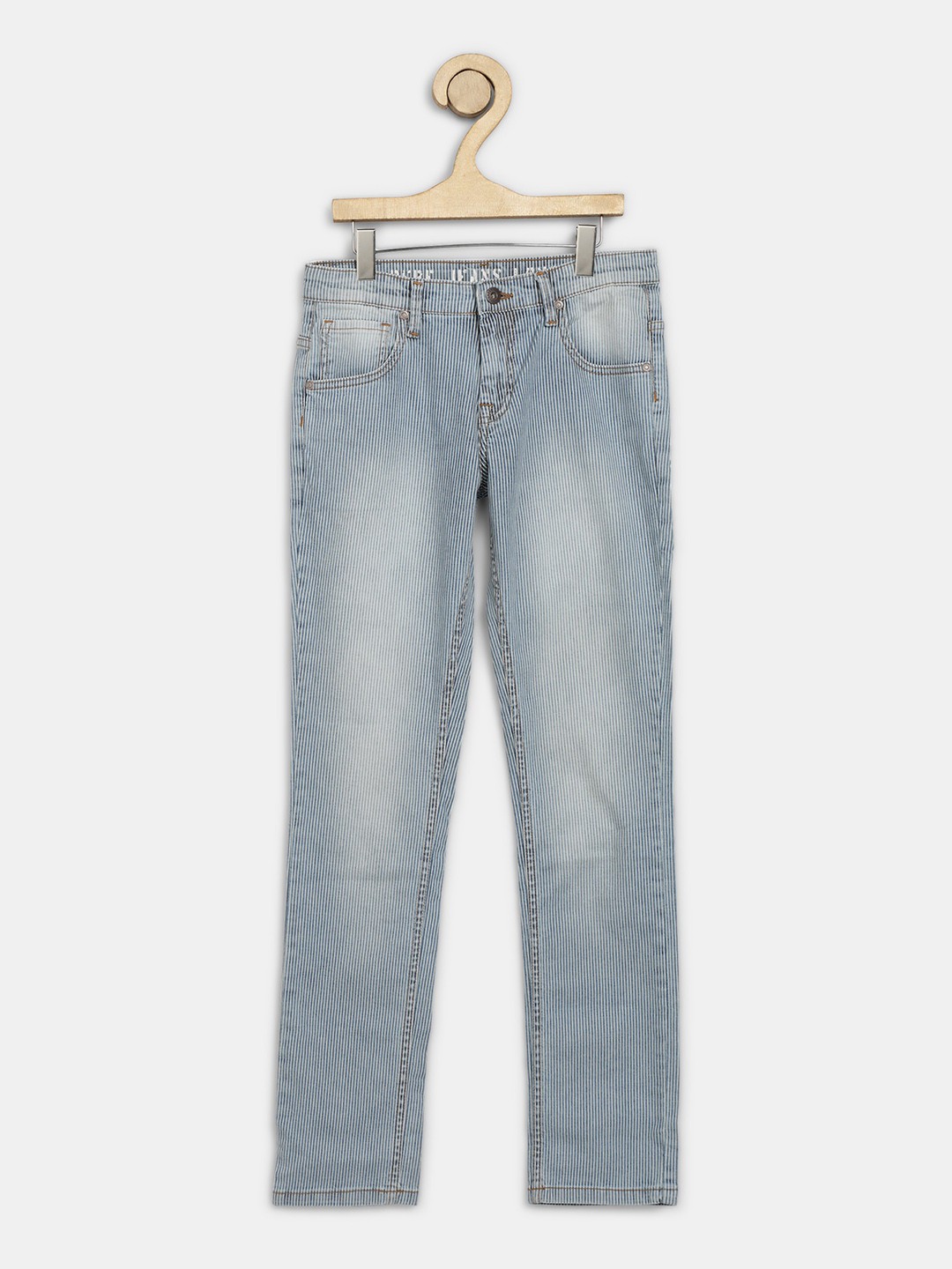 

Pepe Jeans Boys Blue Slim Fit Heavy Fade Striped Stretchable Jeans