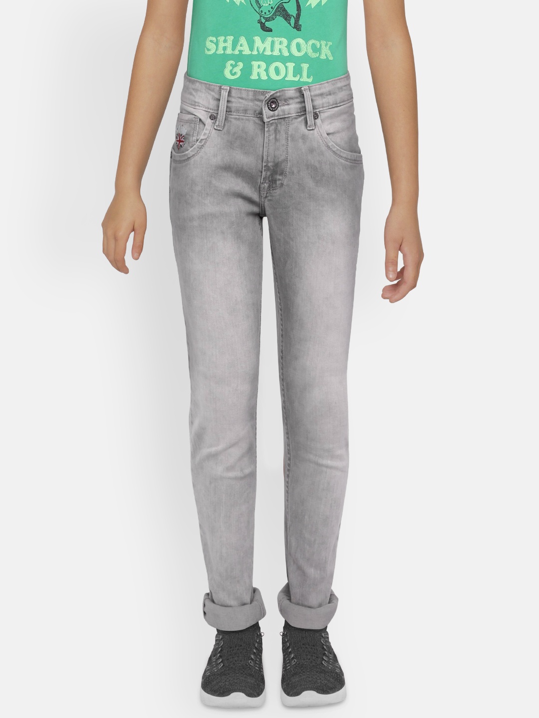

Pepe Jeans Boys Grey Slim Fit Mid-Rise Clean Look Jeans