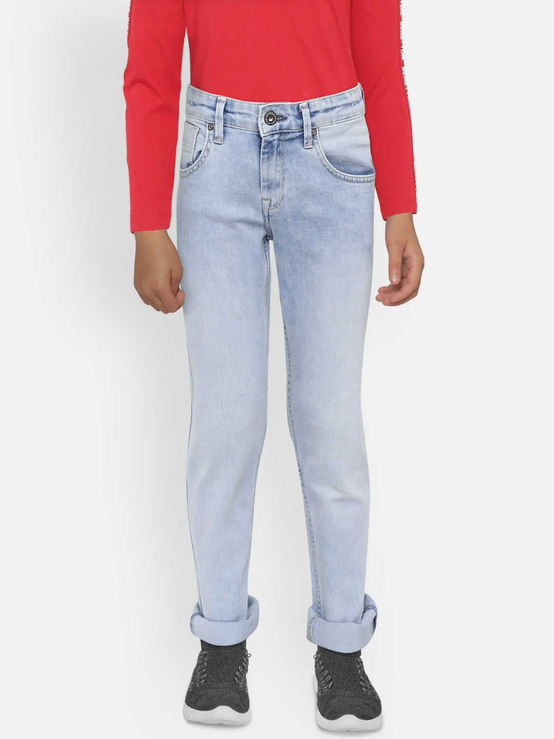 

Pepe Jeans Boys Blue Slim Fit Mid-Rise Clean Look Jeans