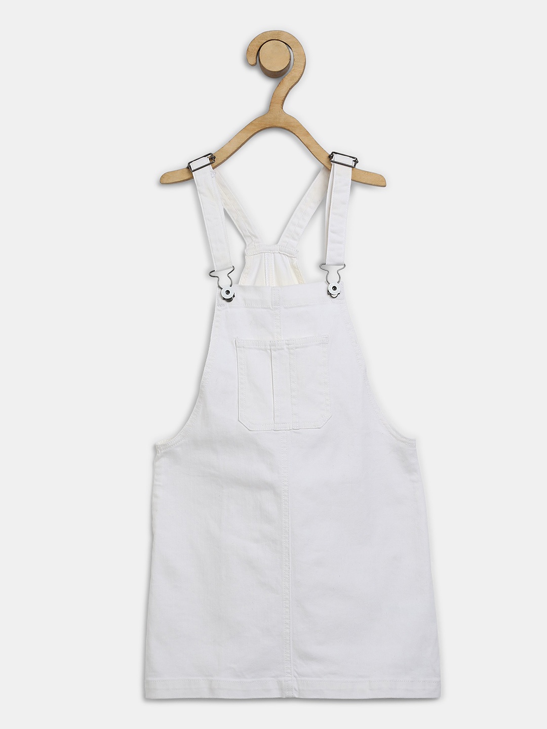 

Pepe Jeans Girls White Solid Denim Dungarees
