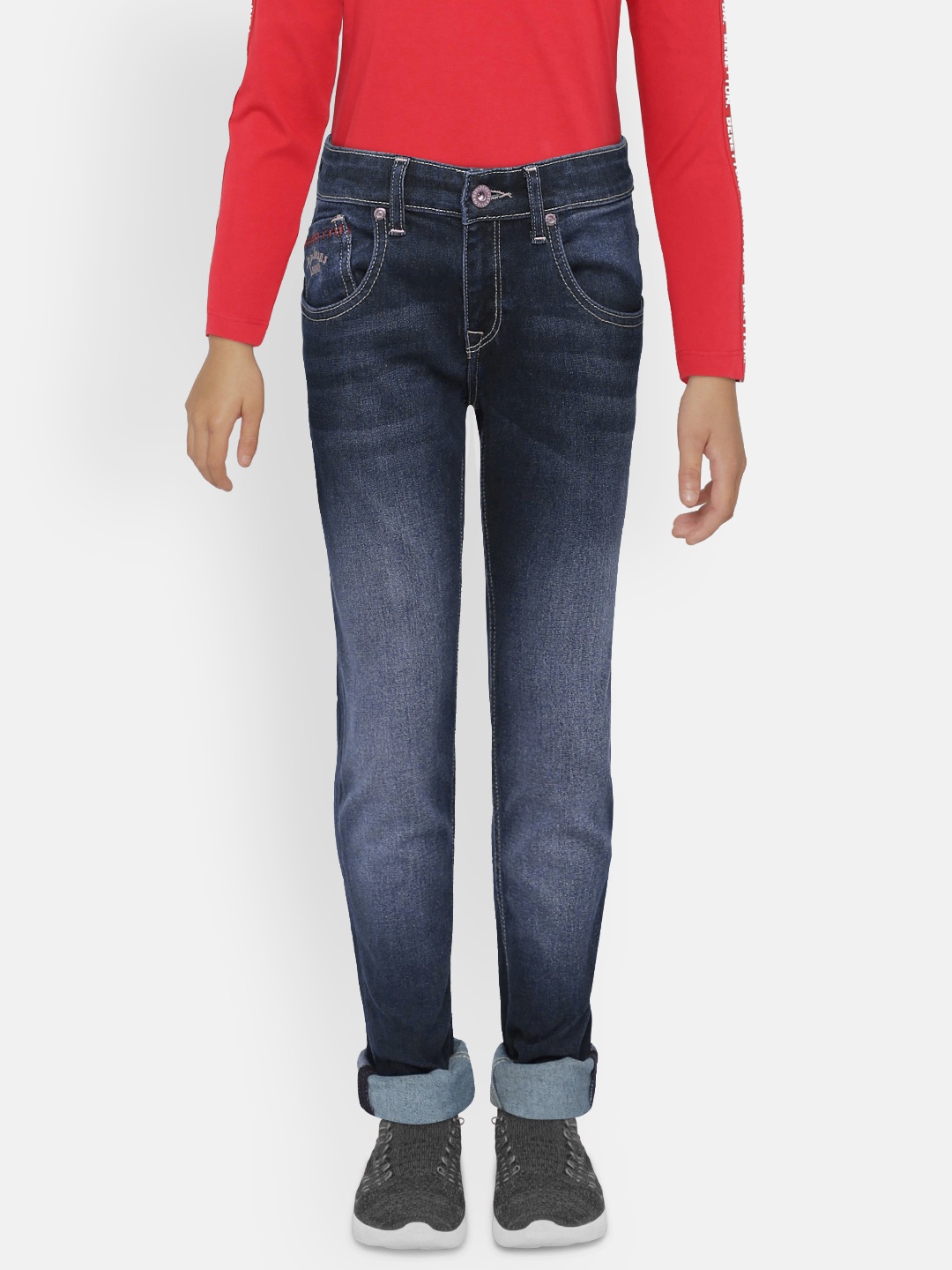 

Pepe Jeans Boys Blue Slim Fit Mid-Rise Clean Look Jeans
