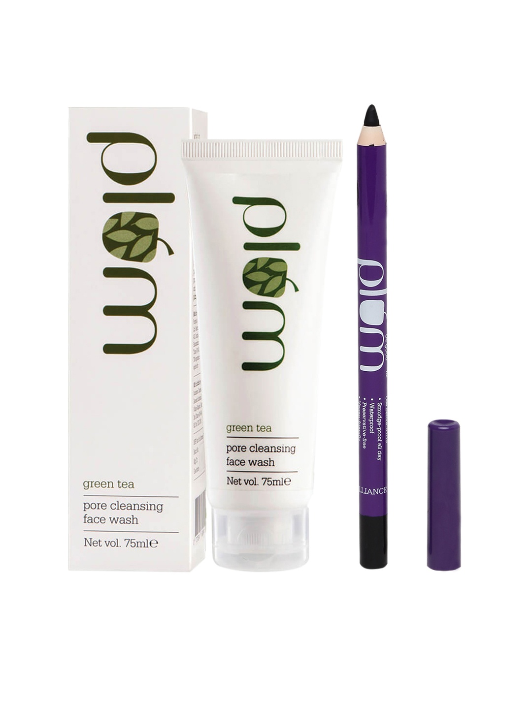 

Plum Green Tea Pore Cleansing Face Wash & Kajal with Sharpener, Black