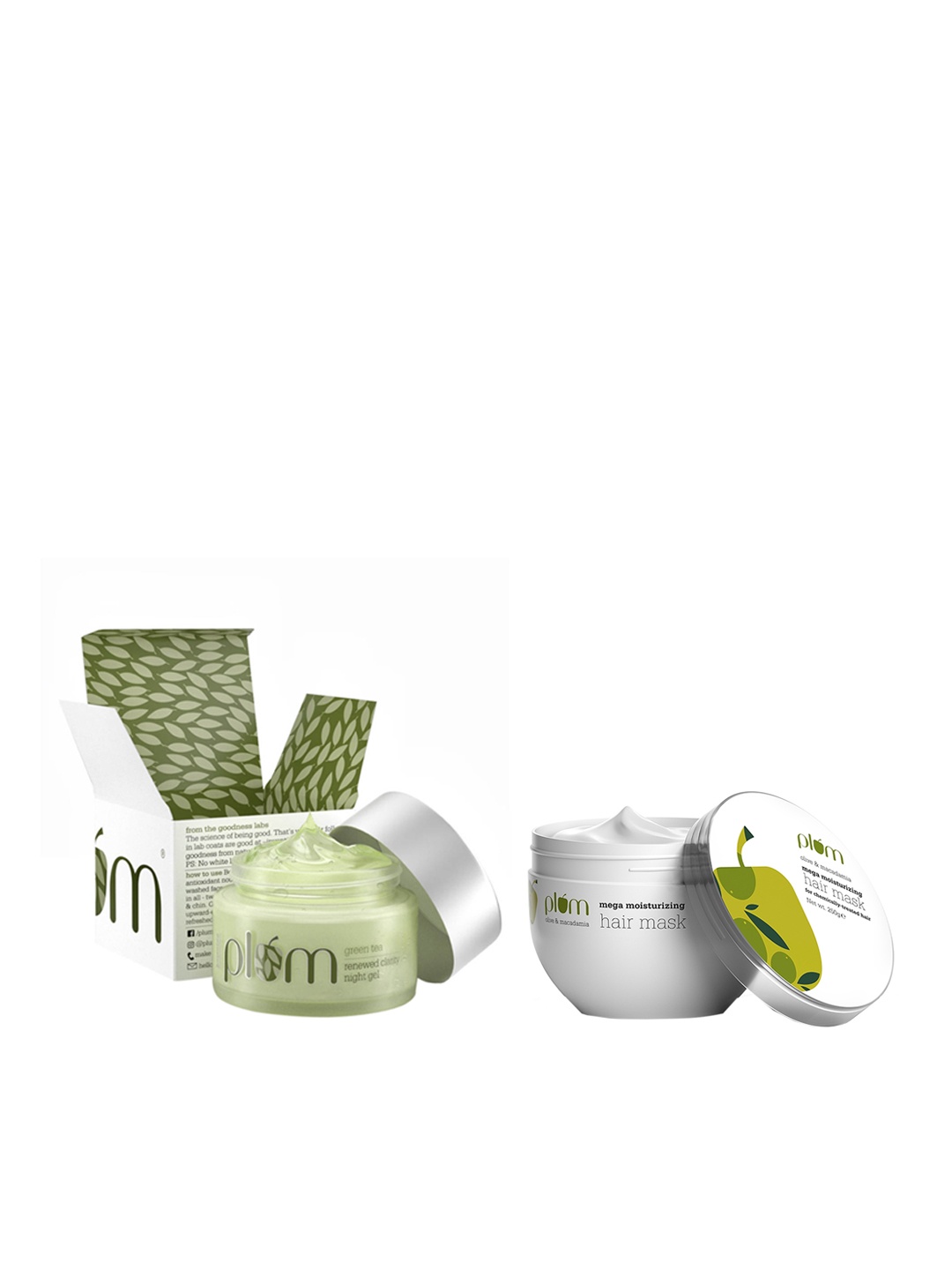 

Plum Women Pack of Face Moisturiser & Hair Mask, Green