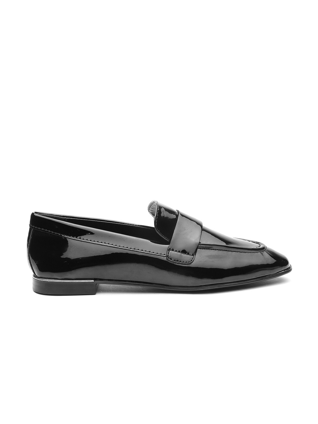 

MANGO Women Black Solid Slip-Ons