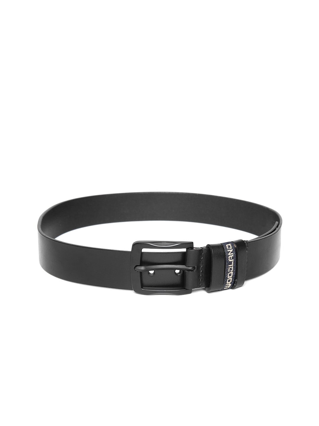 

Woodland Men Black Solid Leather Belt