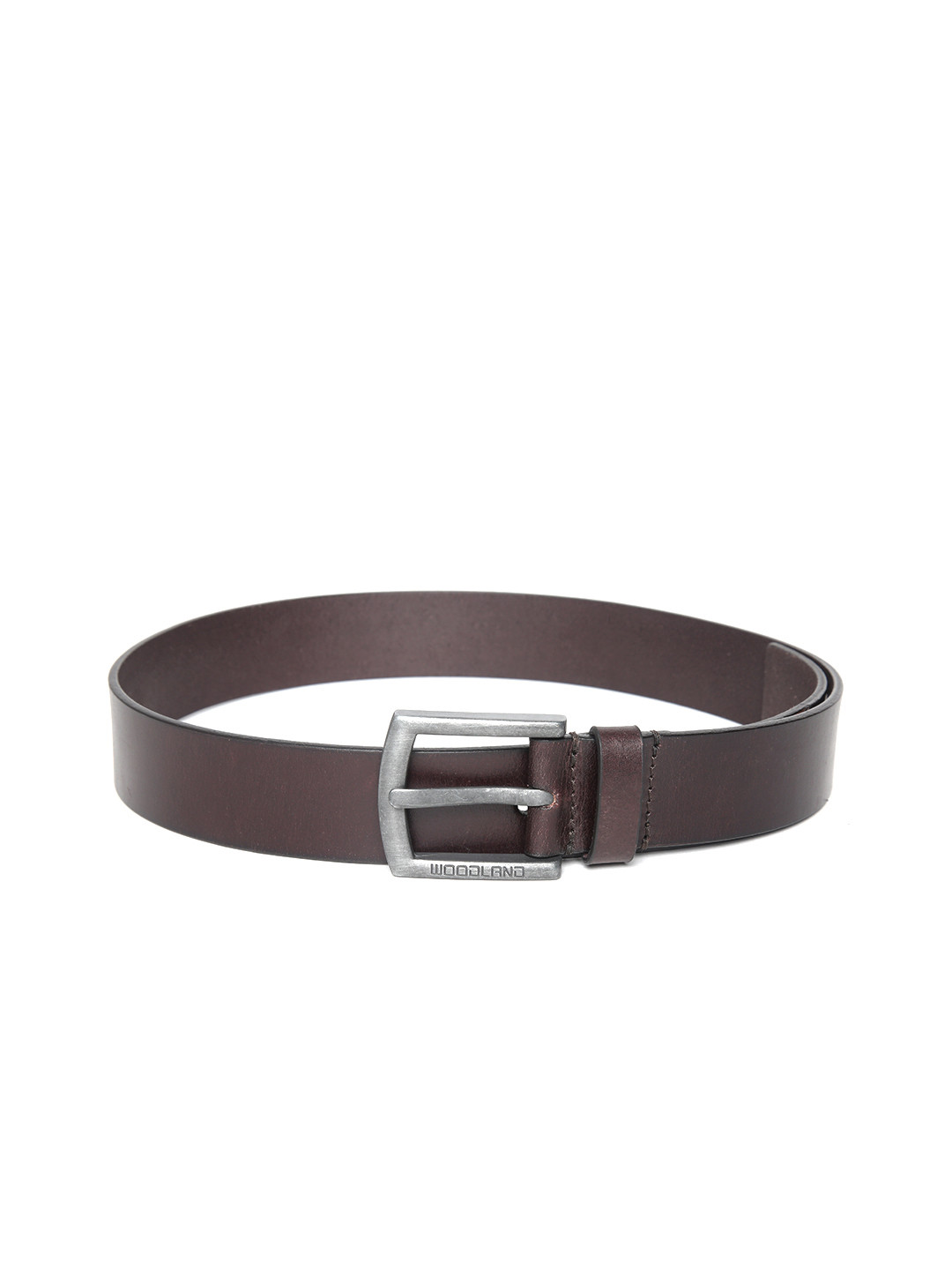 

Woodland Men Coffee Brown Solid Leather Belt