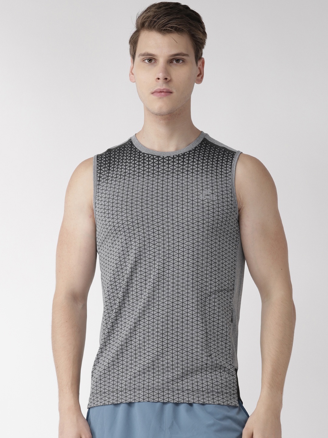 

Alcis Men Grey Printed Round Neck T-shirt