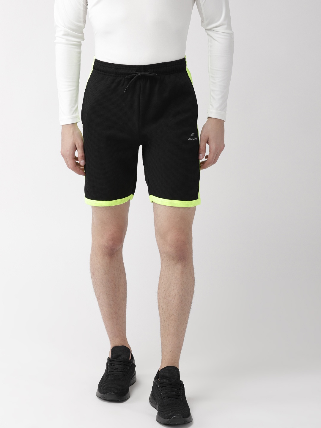

Alcis Men Black Solid Slim Fit Sports Shorts