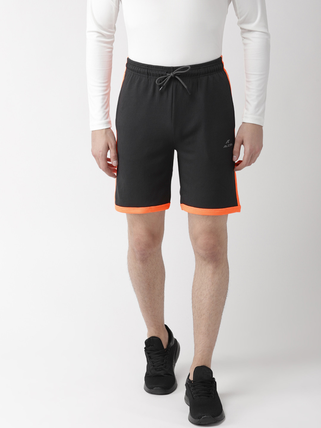 

Alcis Men Black Solid Slim Fit Sports Shorts
