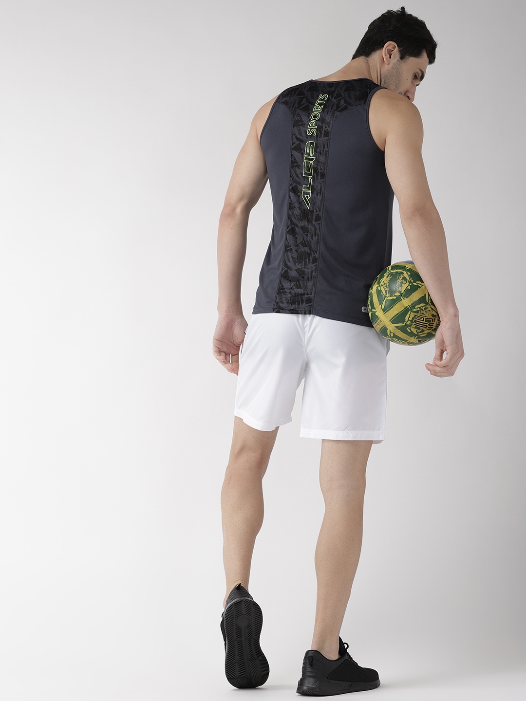 

Alcis Men Charcoal Grey Printed Round Neck Sports T-shirt