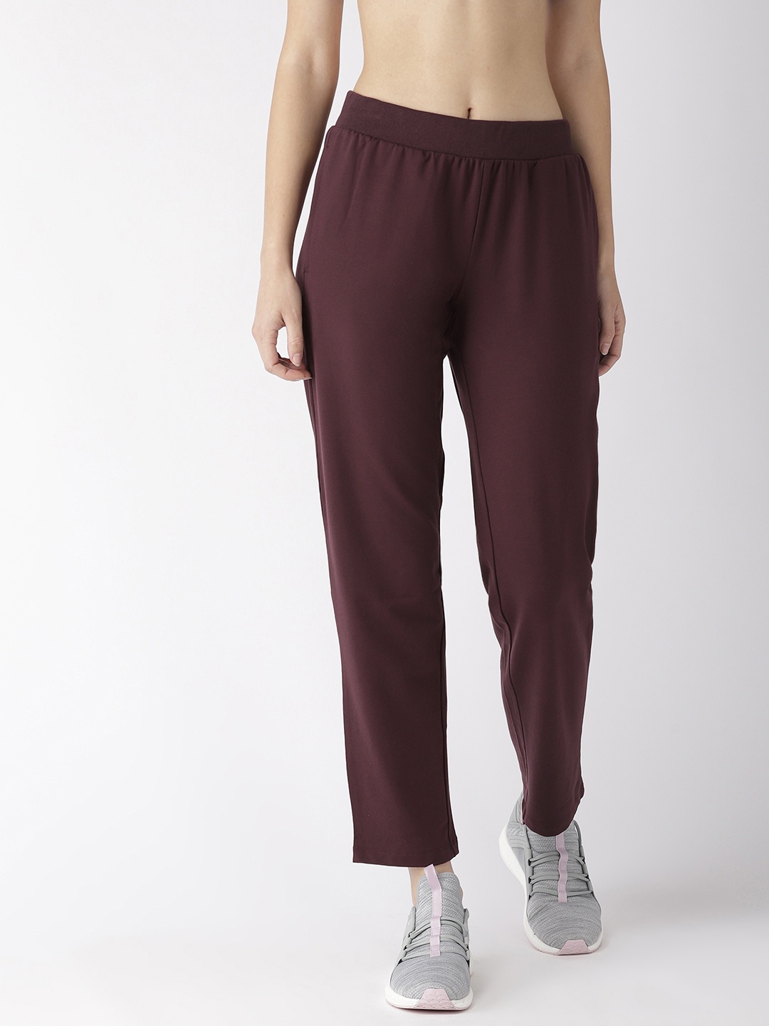 

Alcis Women Solid Burgundy Track Pants