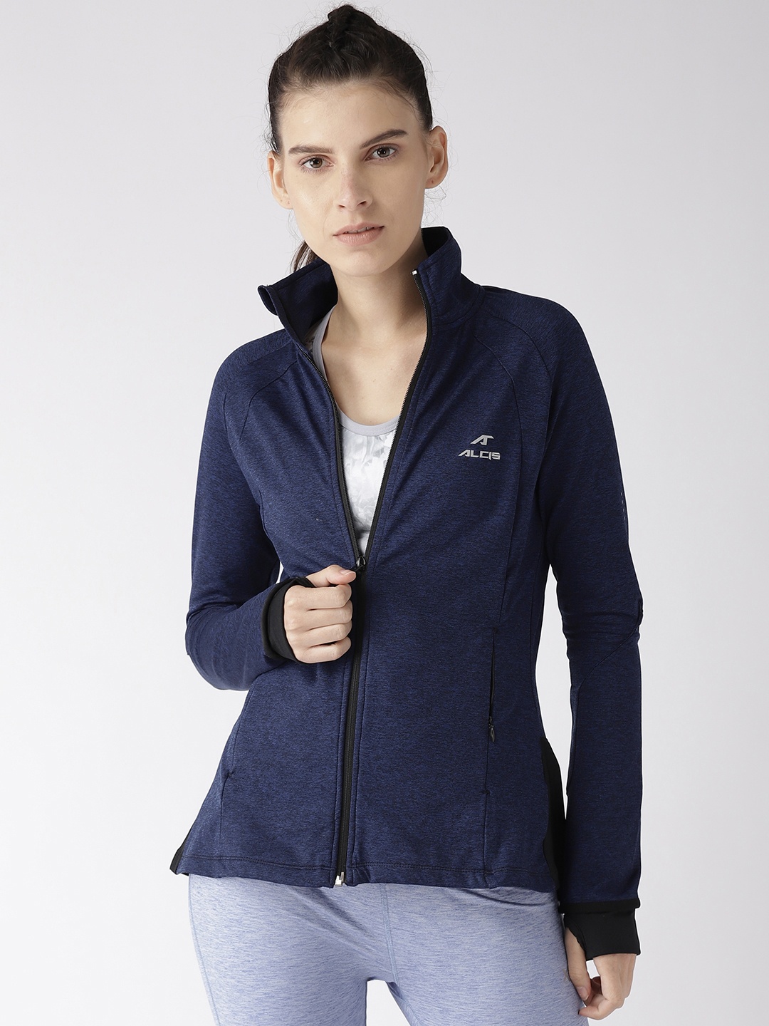 

Alcis Women Navy Blue Solid Sporty Jacket