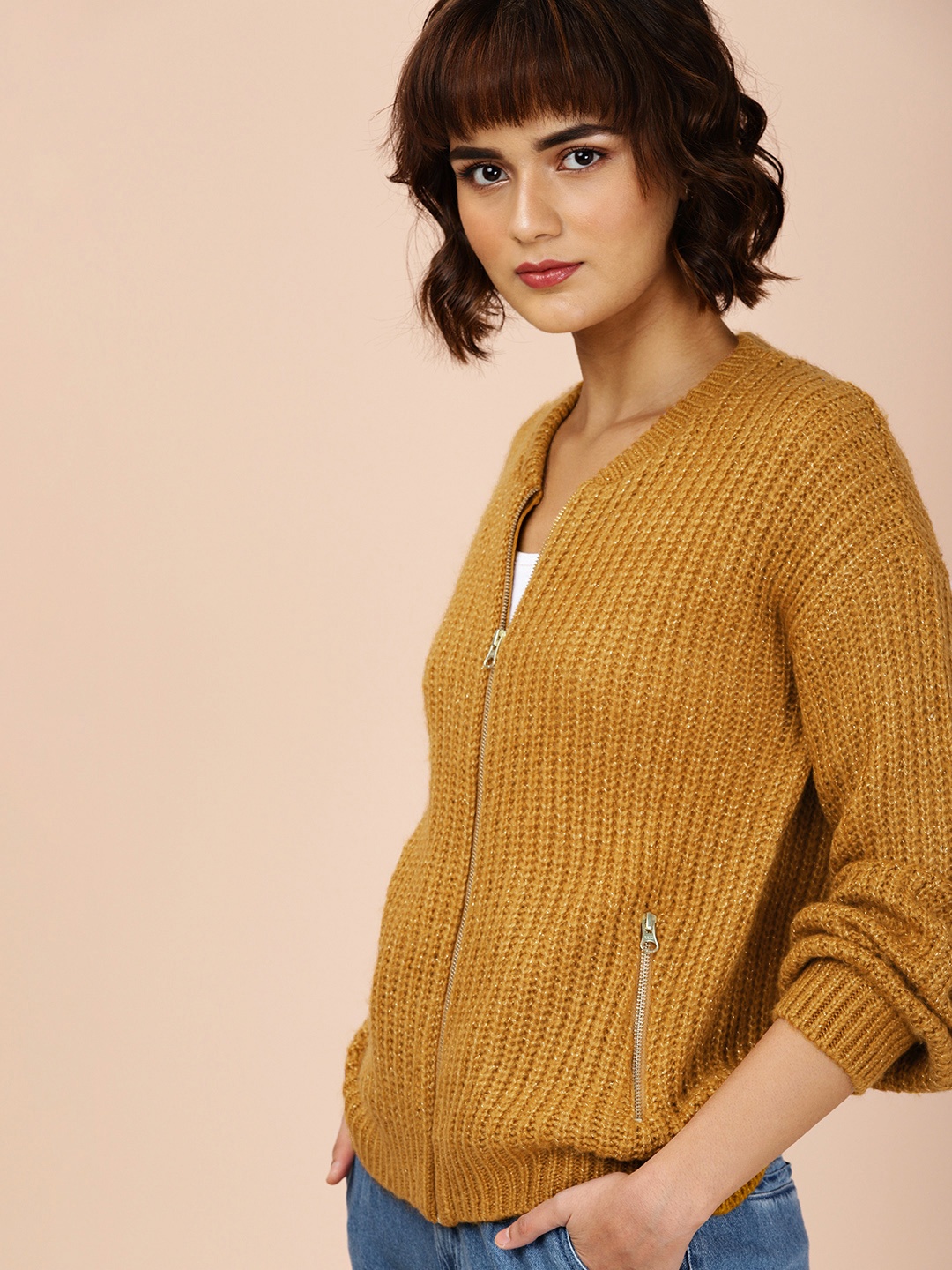 

all about you Women Rust Orange Solid Sweater