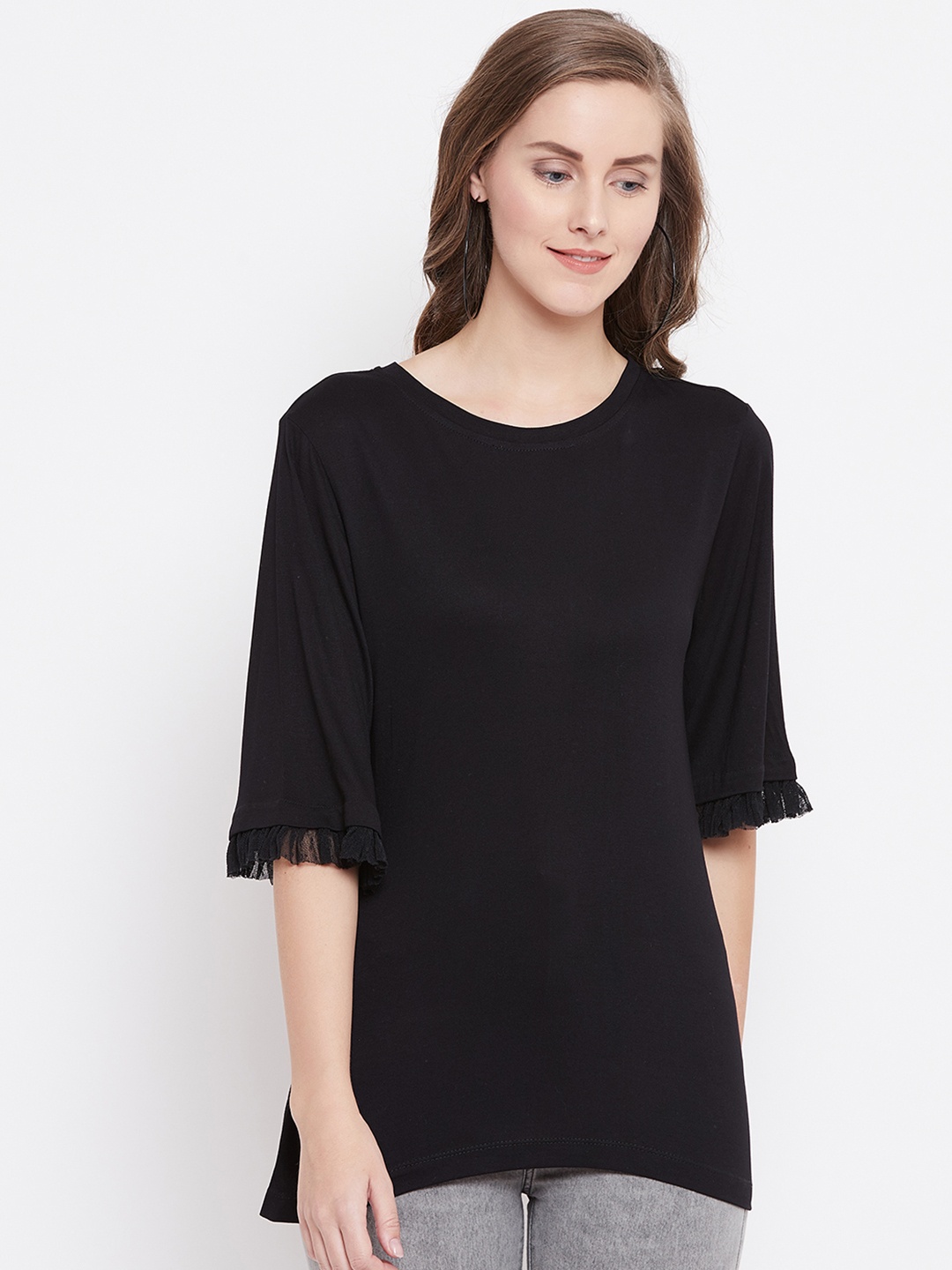 

Belle Fille Women Black Solid Top