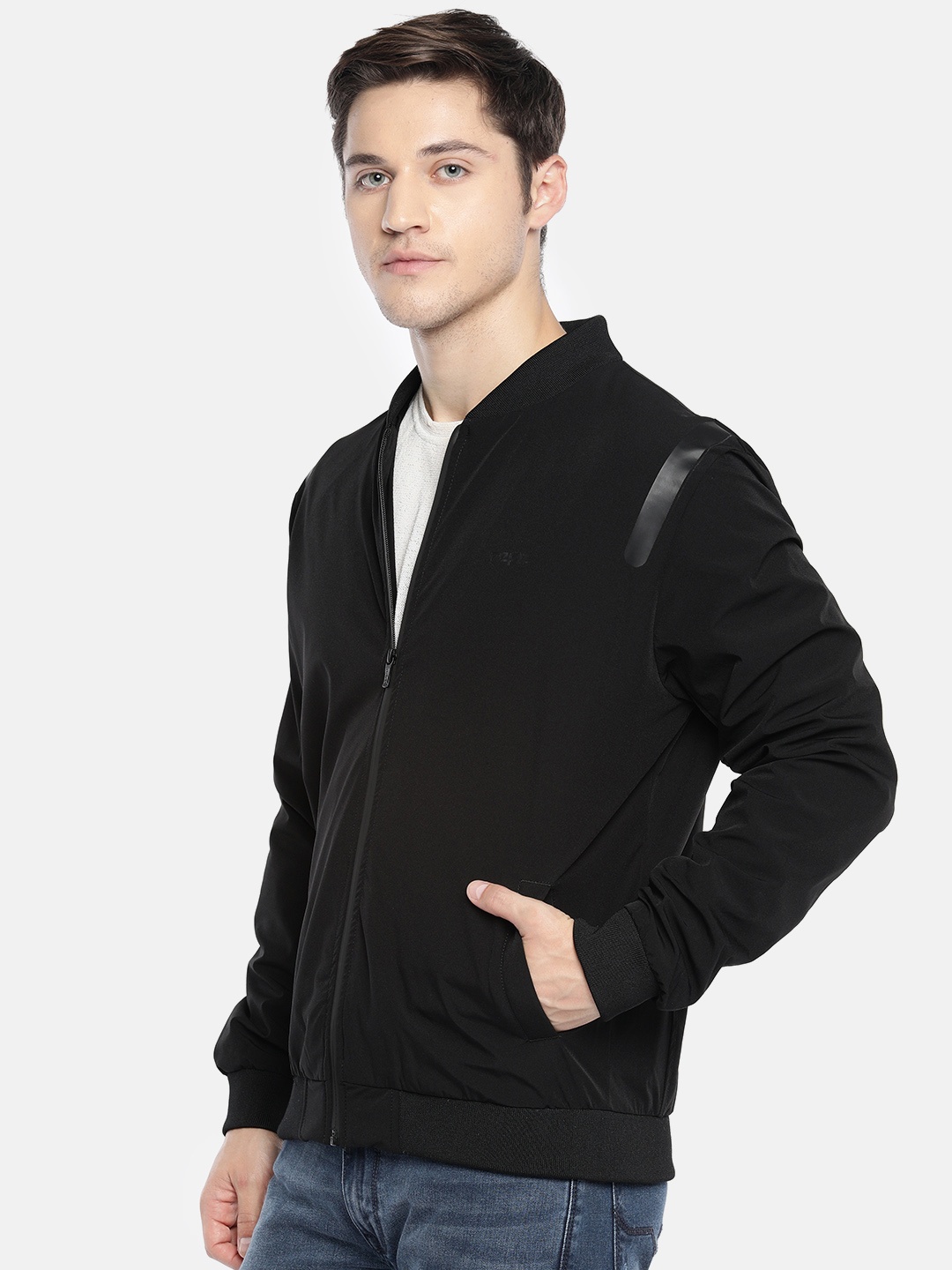 

Pepe Jeans Men Black Solid Bomber Jacket