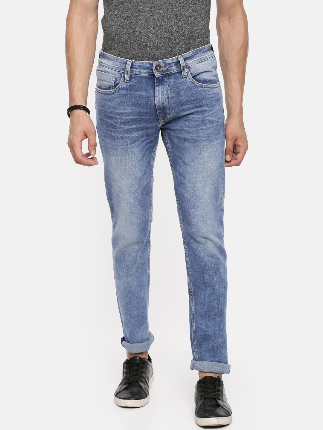 

Pepe Jeans Men Blue Vapour Slim Fit Low-Rise Clean Look Stretchable Jeans