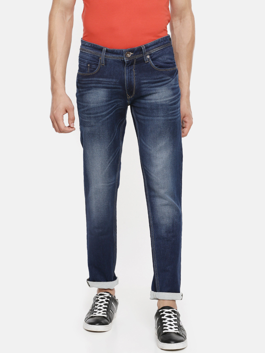 

Pepe Jeans Men Blue Vapour Tapered Fit Low-Rise Clean Look Stretchable Jeans
