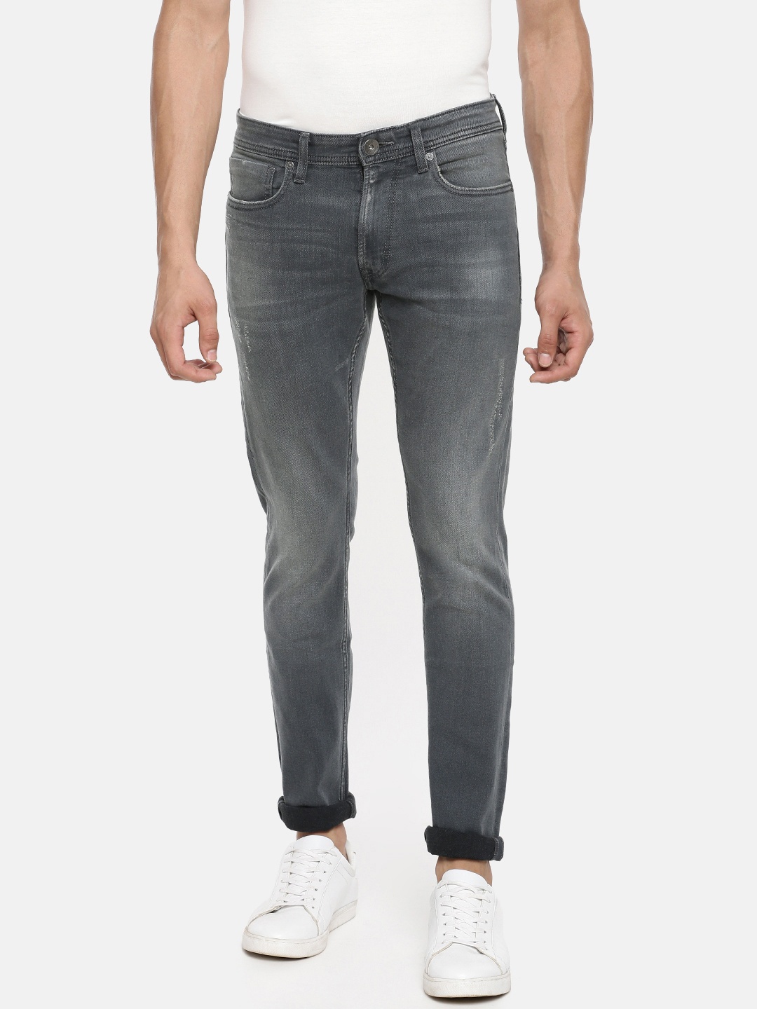 

Pepe Jeans Men Grey Kylan Soho Skinny Fit Low-Rise Clean Look Stretchable Jeans
